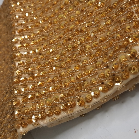 Gold sequin vintage small clutch purse - Picture 6 of 7